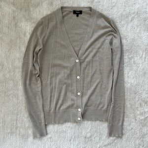 Theory Women's Beige Cardigan Sweater
